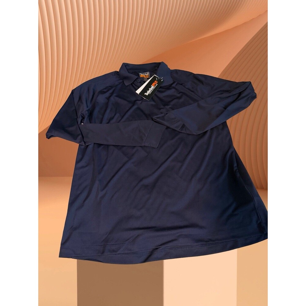 NWT Timberland Pro Men’s Size Large Athletic Fit Polo Shirt Long Sleeve Navy